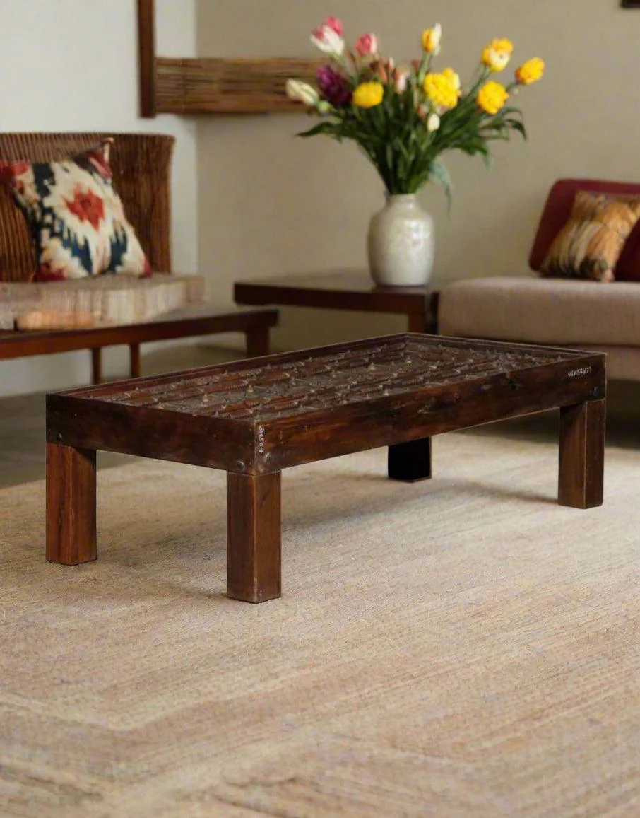 A hand-polished wooden surface with a warm glow